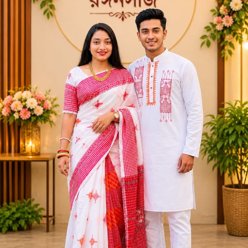 দূর্গাপূজা স্পেশাল শাড়ি+ব্লাউজ+পাঞ্জাবি